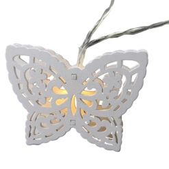 Ghirlanda luminoasa LED cu 8 fluturi din lemn 8.5 x 145 cm