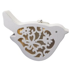 Pasare decorativa din lemn cu iluminare LED