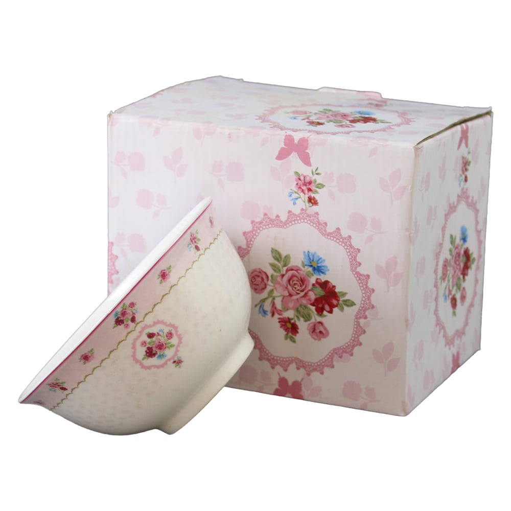 Set 6 boluri din ceramica 11.5 x 6 cm Trandafiri in cutie decorativa Set 6 boluri din ceramica 11.5 x 6 cm Trandafiri in cutie decorativa