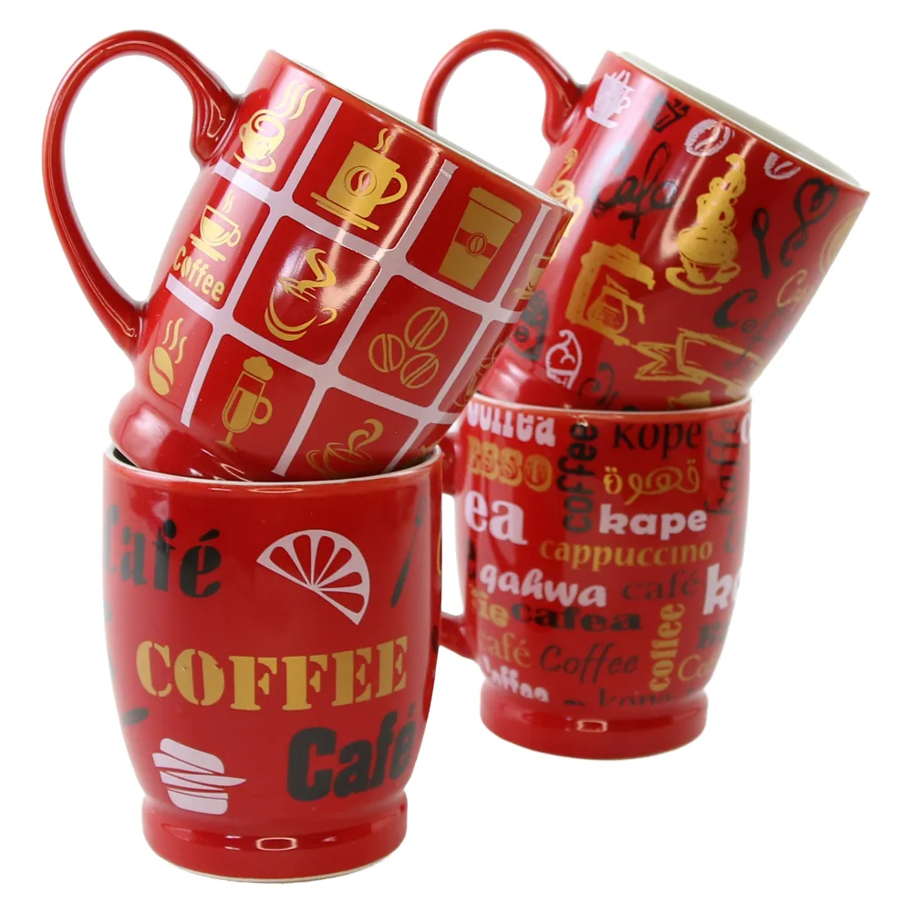 Cana din ceramica rosie "Coffee" 320 ml