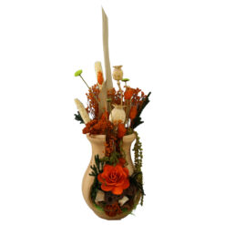 Aranjament floral cu plante uscate in ghiveci tip amfora 15 x 35 cm