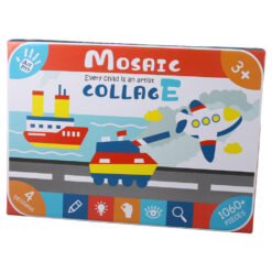 Set creativ mozaic Vehicule cu 4 imagini si patratele autocolante colorate