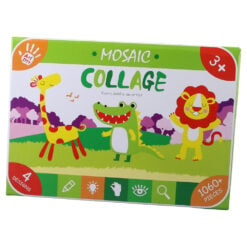Set creativ mozaic Jungla cu 4 imagini si patratele autocolante colorate