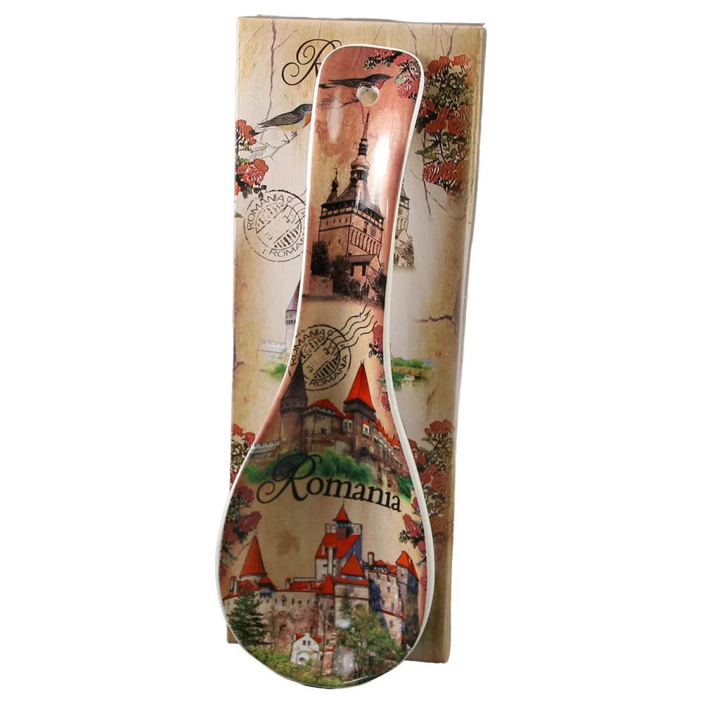 Decor de perete tip lingura din ceramica Castele 9  x 26 cm