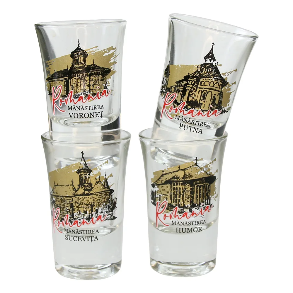 Set 4 pahare din sticla 35 ml