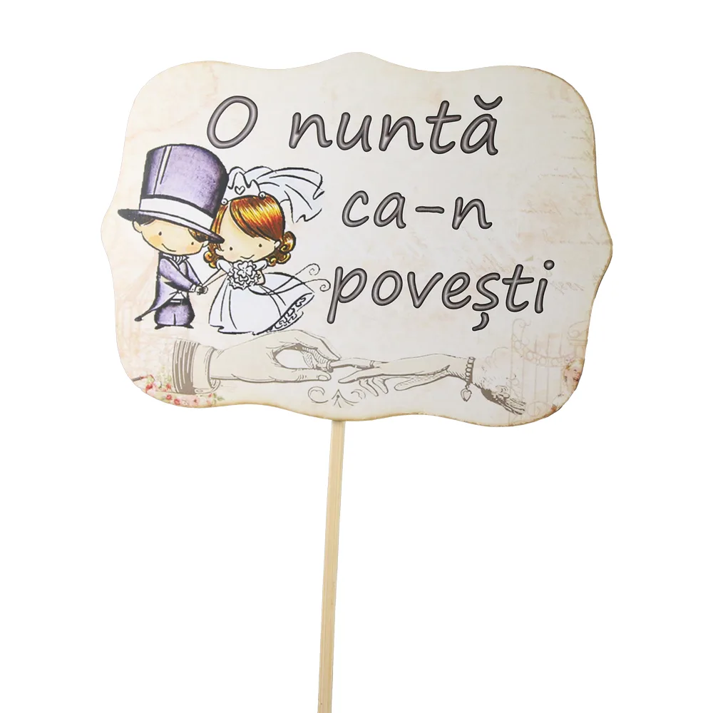 Tablita accesoriu foto din lemn pe bat 19 x 13.5/29 cm Tablita accesoriu foto din lemn pe bat 19 x 13.5/29 cm