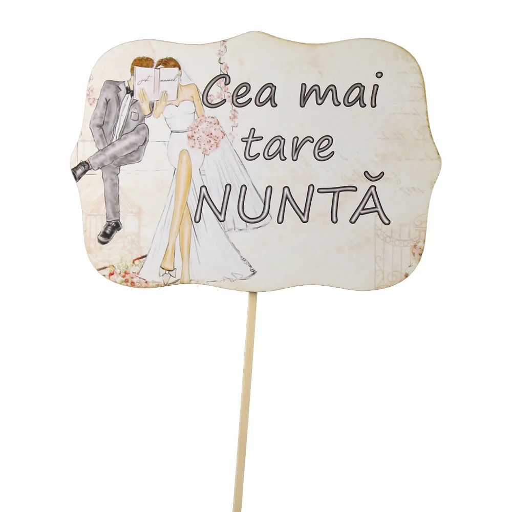 Tablita accesoriu foto din lemn pe bat 19 x 13.5/29 cm Tablita accesoriu foto din lemn pe bat 19 x 13.5/29 cm