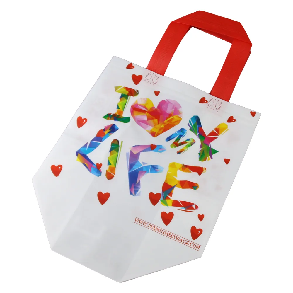 Sacosa eco opp reciclat 30 x 18 x 30 cm 8 - 12 Kg "I love my Life"