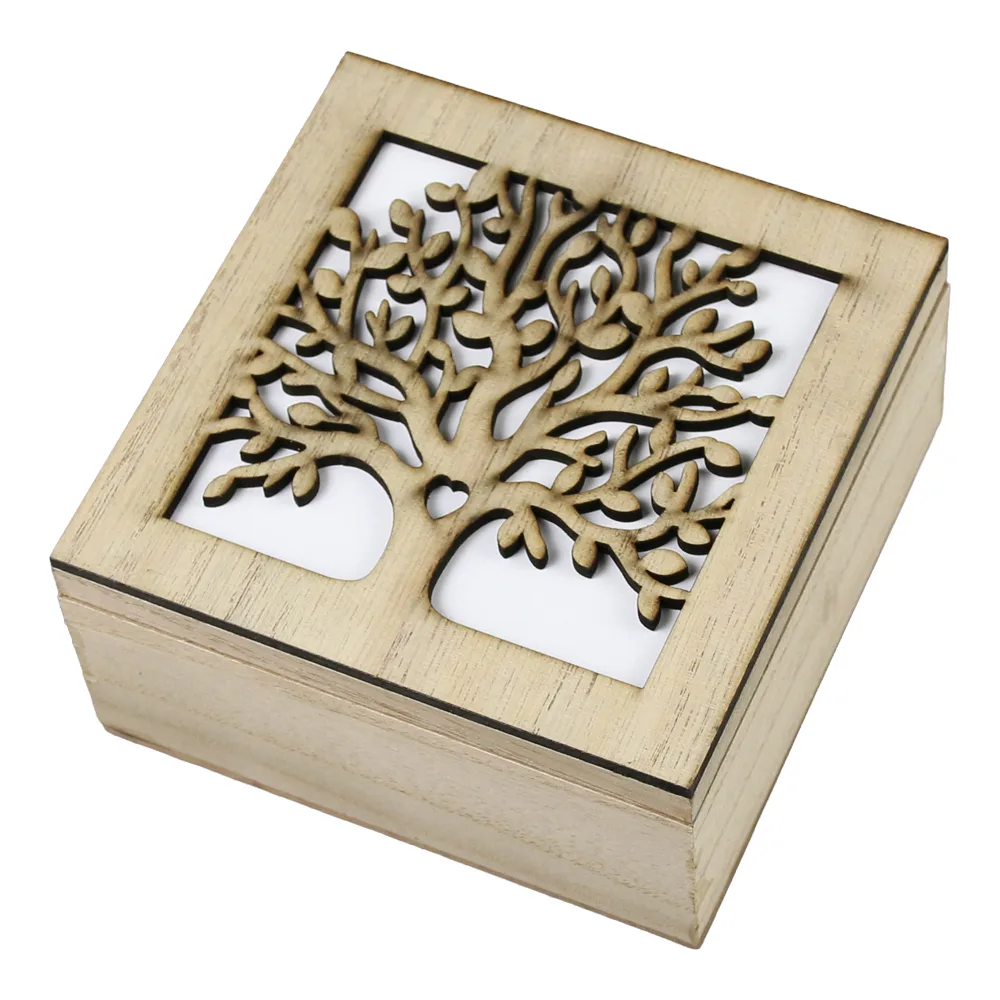 Cutie de bijuterii din lemn 12 x 12 x 6 cm