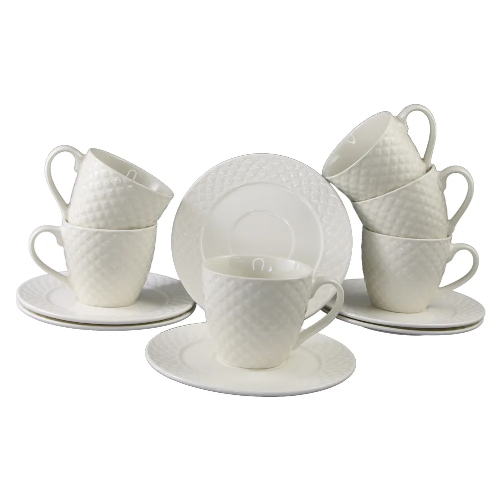 Set 6 cesti cu farfurii din ceramica 200 ml Set 6 cesti cu farfurii din ceramica 200 ml