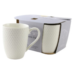 Set 4 cani din ceramica 330 ml Alb