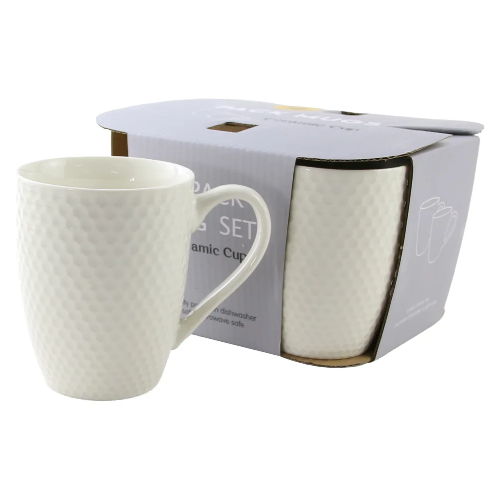 Set 4 cani din ceramica 330 ml Alb Set 4 cani din ceramica 330 ml Alb