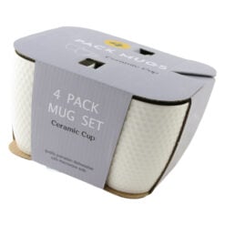 Set 4 cani din ceramica 330 ml Alb
