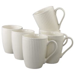Set 6 cani din ceramica 330 ml Alb
