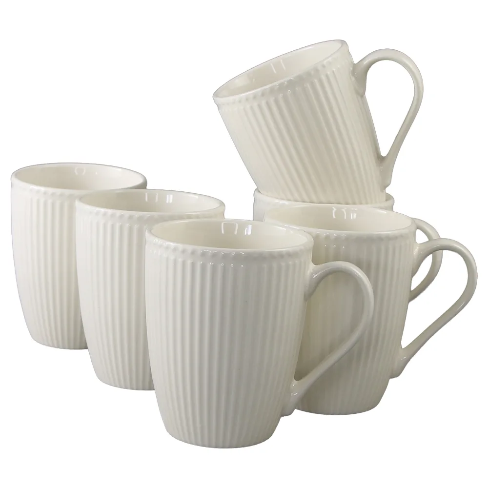 Set 6 cani din ceramica 330 ml Alb Set 6 cani din ceramica 330 ml Alb