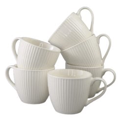 Set 6 cesti din ceramica 200 ml Alb