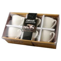 Set 6 cesti din ceramica 200 ml Alb
