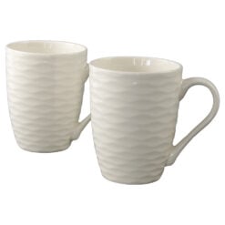 Set 2 cani din ceramica 330 ml Alb