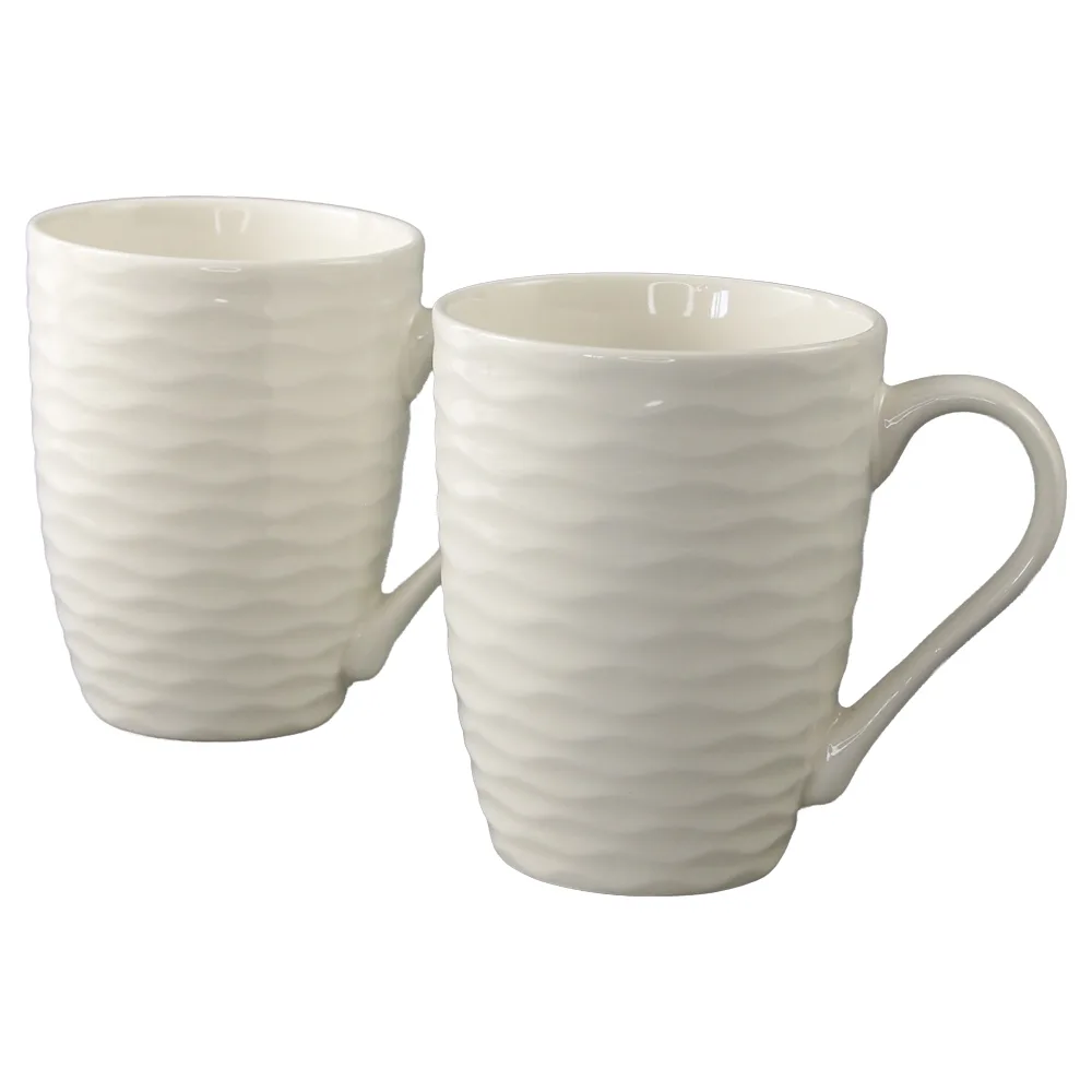 Set 2 cani din ceramica 330 ml Alb Set 2 cani din ceramica 330 ml Alb