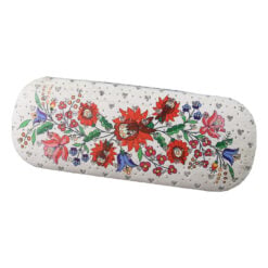 Toc pentru ochelari "Romania" 16 x 6 cm motive florale cu laveta