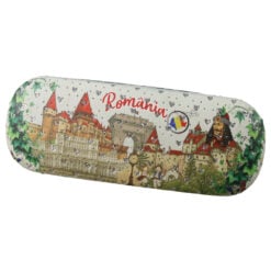 Toc pentru ochelari "Romania" 16 x 6 cm Castelul Bran cu laveta