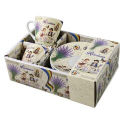 Set 2 cesti cafea cu farfurioare din ceramica 