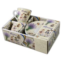 Set 2 cesti cafea cu farfurioare din ceramica