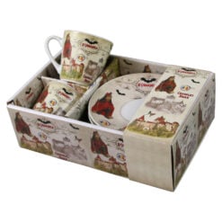 Set 2 cesti cafea cu farfurioare din ceramica