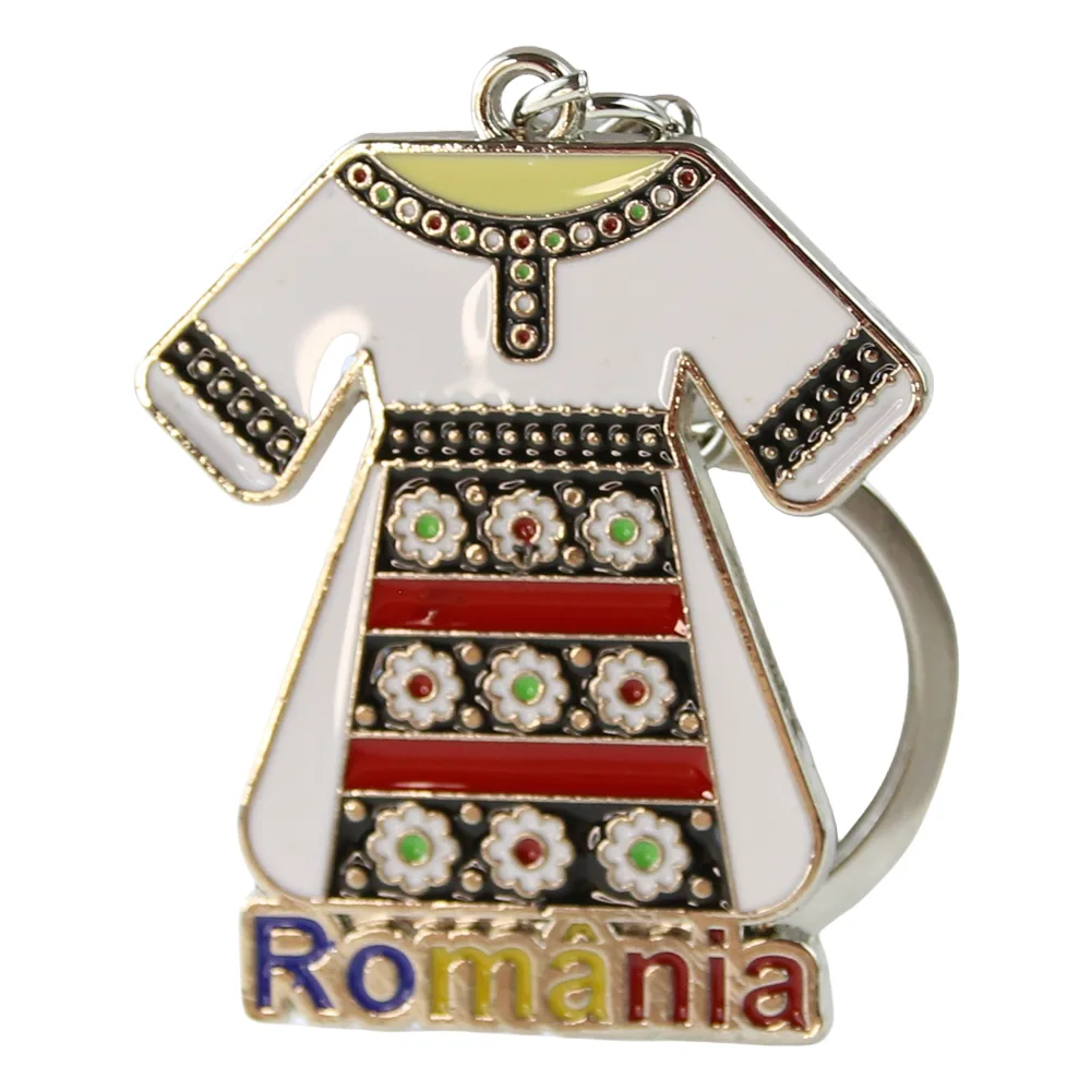 Breloc metalic "Romania" 4.5 x 10 cm Ie traditionala Breloc metalic "Romania" 4.5 x 10 cm Ie traditionala