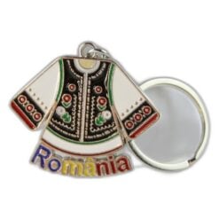 Breloc metalic "Romania" 5 x 10 cm Ie barbateasca