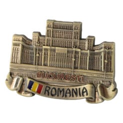 Magnet de frigider metalic "Romania / Bucuresti" 7 x 5 cm