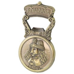 Desfacator sticle din metal cu magnet "Romania" 4 x 7.5 cm Dracula