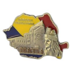 Magnet de frigider metalic "Romania / Transilvania" 7 x 5 cm Harta Romaniei
