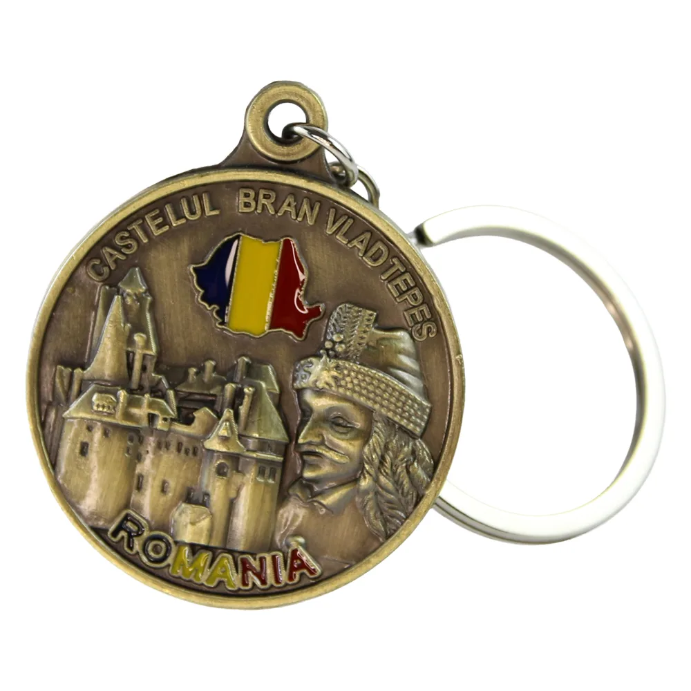 Breloc metalic cu calendar etern "Romania" 4 x 11 cm Castelul Bran Breloc metalic cu calendar etern "Romania" 4 x 11 cm Castelul Bran