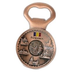 Desfacator sticle din metal cu magnet "Romania" 5.5 x 9 cm Castele