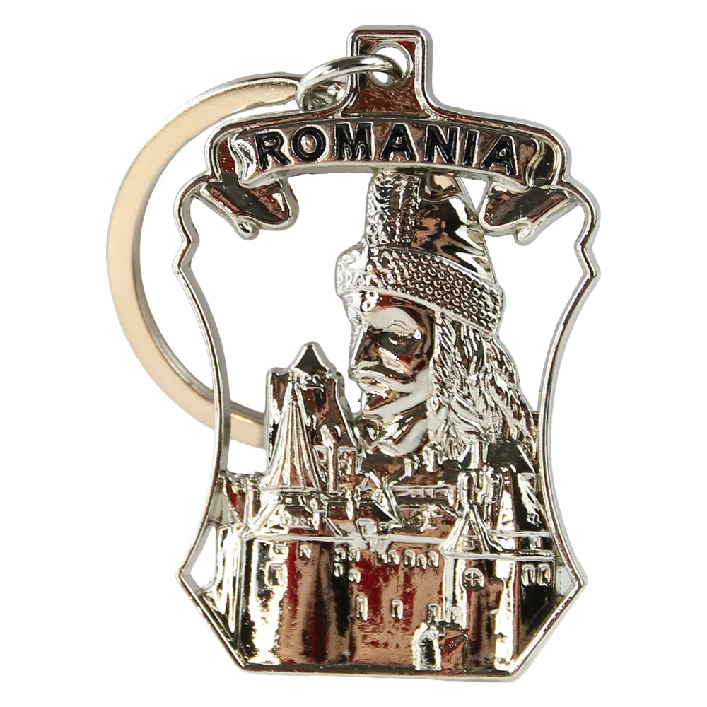 Breloc metalic "Romania" 3.5 x 9 cm Castelul Bran Breloc metalic "Romania" 3.5 x 9 cm Castelul Bran