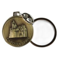 Breloc metalic rotund "Castelul Bran" 3.5 x 9 cm