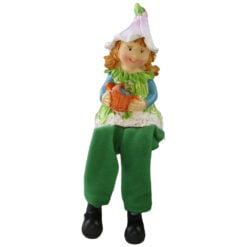 Figurina decorativa din rasina cu picioare mobile 16 cm fata/baiat