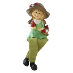 Figurina decorativa din rasina cu picioare mobile 18 cm fata / baiat