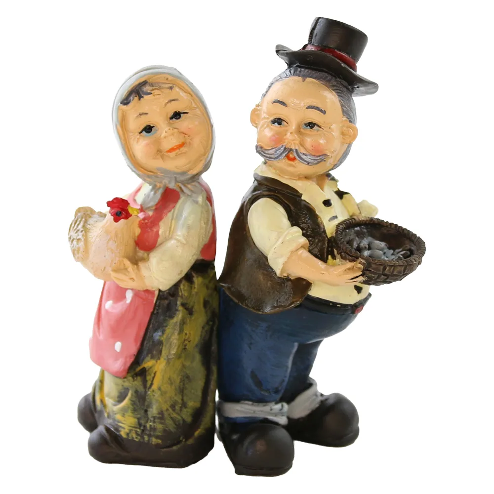 Set 2 figurine batrani din rasina 11 cm Set 2 figurine batrani din rasina 11 cm