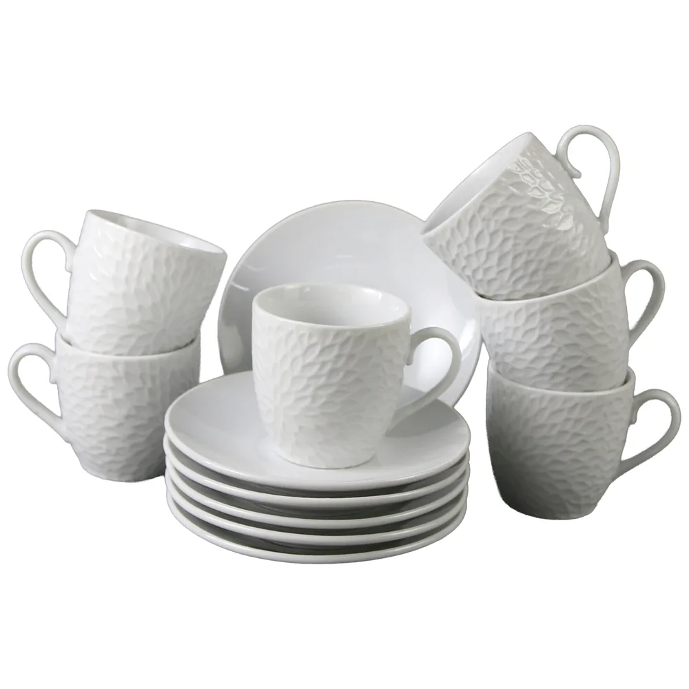 Set 6 cesti din ceramica cu farfurii 90 ml