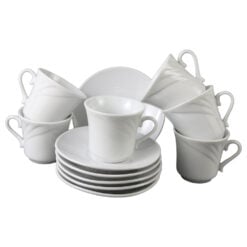 Set 6 cesti din ceramica cu farfurii 90 ml