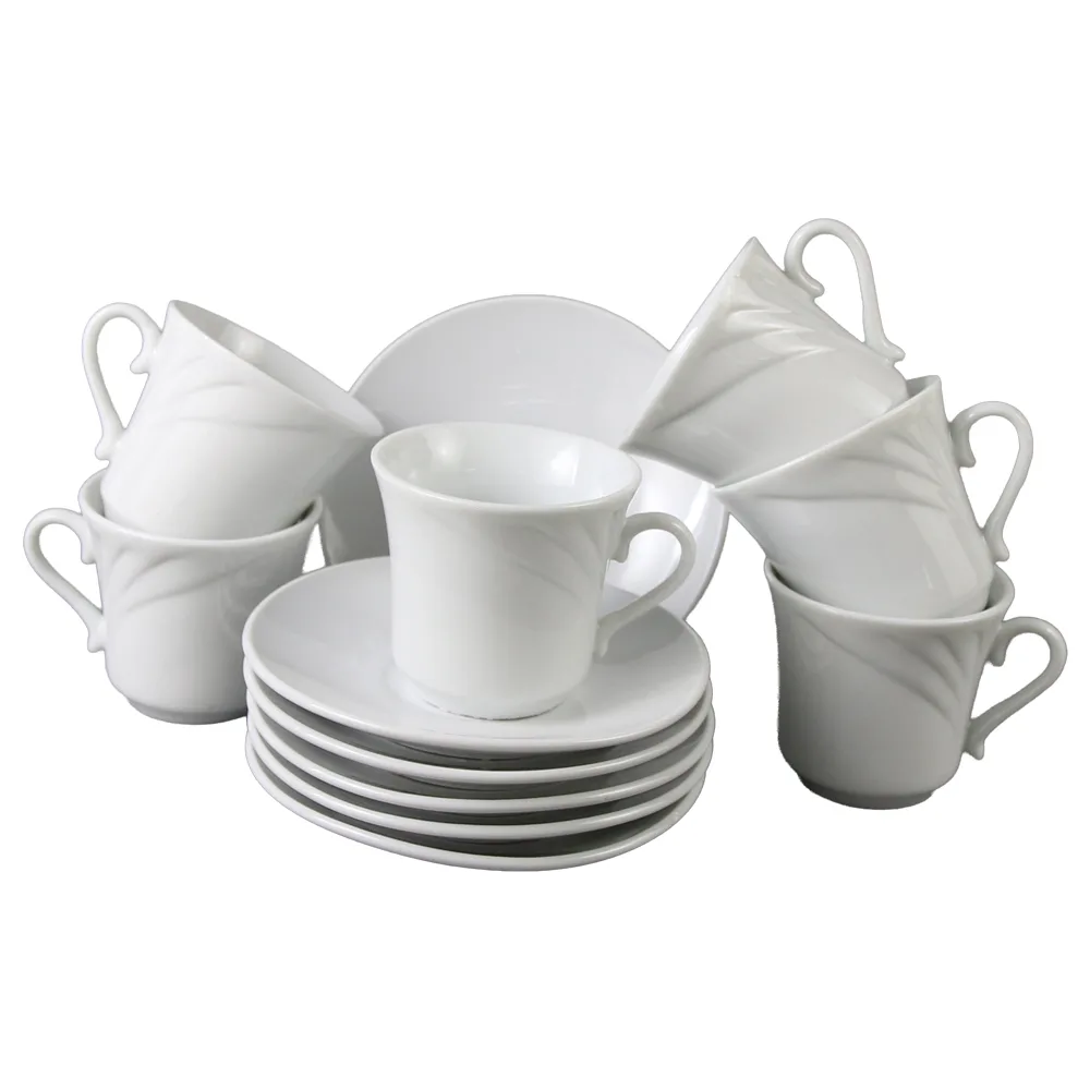 Set 6 cesti din ceramica cu farfurii 90 ml Set 6 cesti din ceramica cu farfurii 90 ml