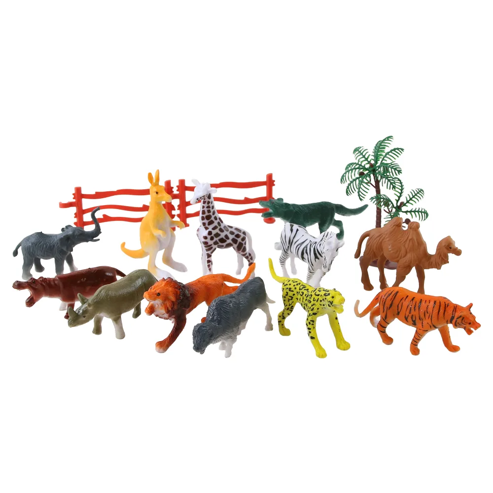 Set 12 animale salbatice din cauciuc 7 - 9 cm
