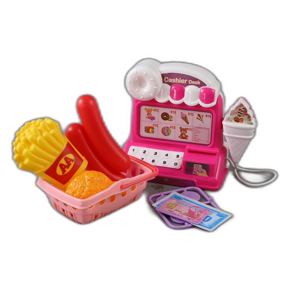 Set jucarie casa de marcat cu accesorii Set jucarie casa de marcat cu accesorii