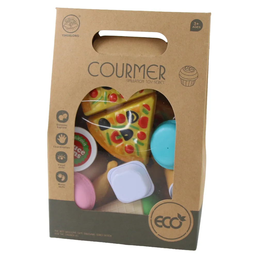 Set de joaca cu alimente pizza din plastic Courmer 3+ Set de joaca cu alimente pizza din plastic Courmer 3+