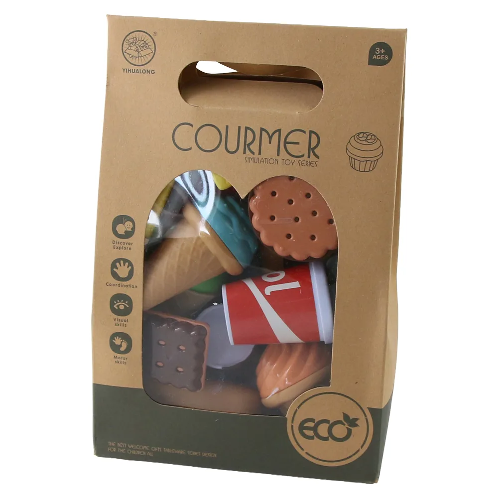 Set de joaca cu alimente Fast Food din plastic Courmer 3+ Set de joaca cu alimente Fast Food din plastic Courmer 3+