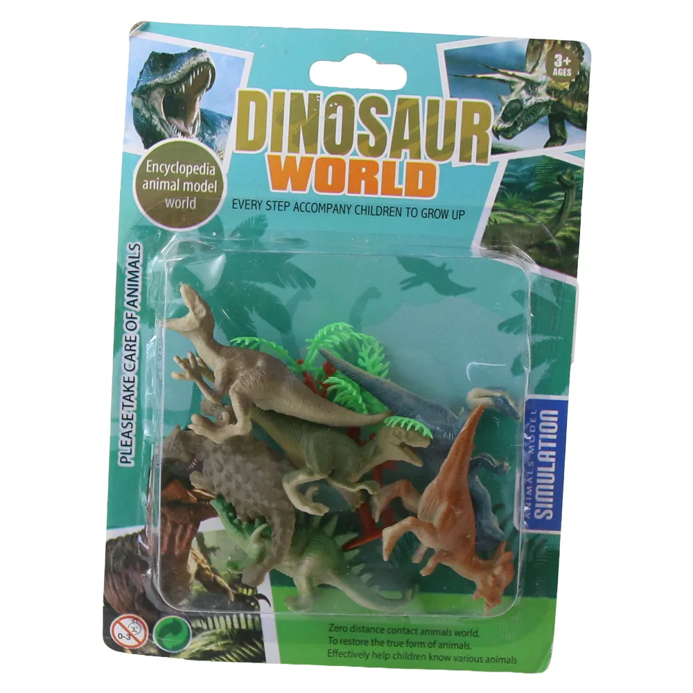 Set 6 dinozauri din cauciuc Dinosaur World 5 - 7 cm