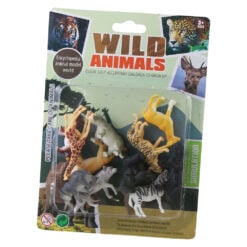 Set 12 animale salbatice din cauciuc Wild Animals 5 - 6 cm