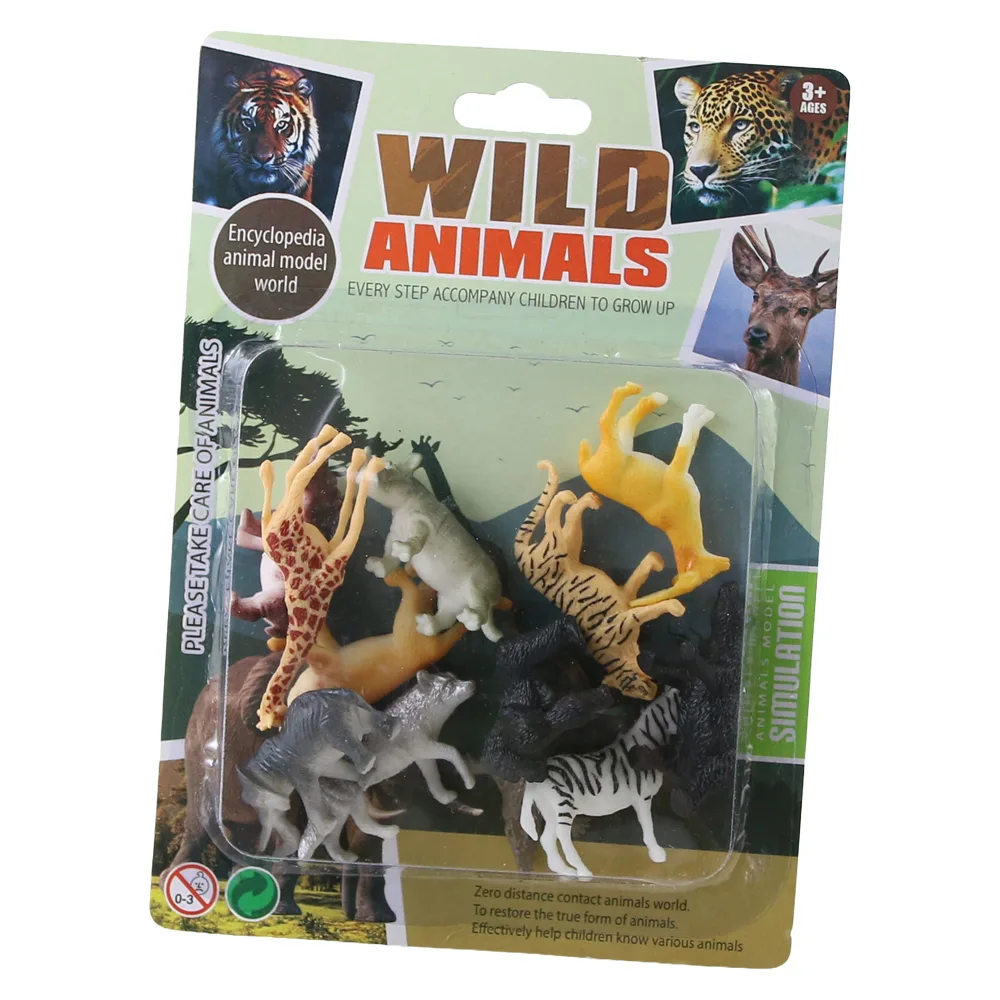 Set 12 animale salbatice din cauciuc Wild Animals 5 - 6 cm
